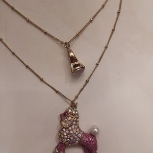 Betsey Johnson poodle rhinestone necklace